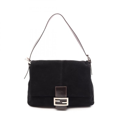 フェンディ FENDI マンマバケット ハンドバッグ バッグ レザー スウェード レディース ブラック系 【中古】
