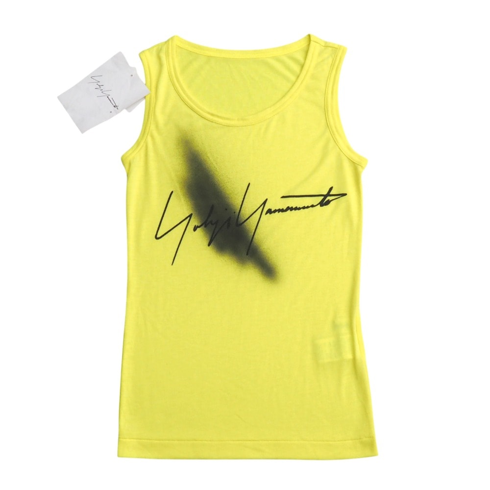 ■未使用品■Yohji Yamamoto ヨウジヤマモト タンクトップ サイズ2 ノースリーブ ロゴ スプレーペイント 20250825/RA5905