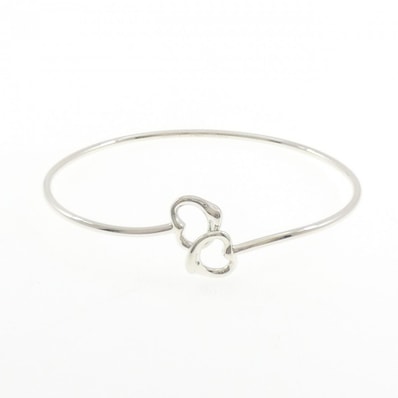 ティファニー ダブルオープンハート バングル