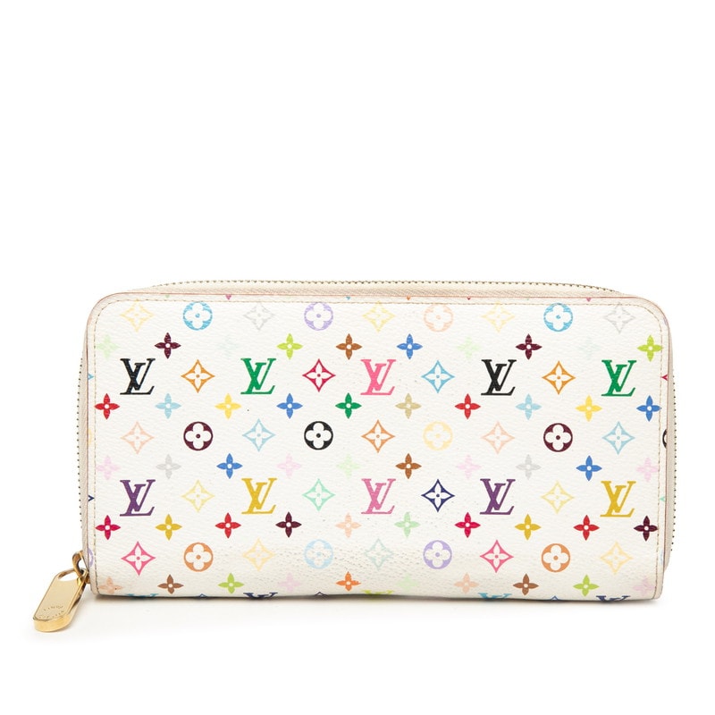 ルイ ヴィトン モノグラム マルチカラー ジッピーウォレット 長財布 M60241 ホワイト PVC レザー レディース LOUIS VUITTON 【中古】