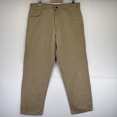 古着 カーハート Carhartt ワークパンツ ダック ペインターパンツ ワンポイント FR 大きいサイズ w38 L34 ベージュ メンズ