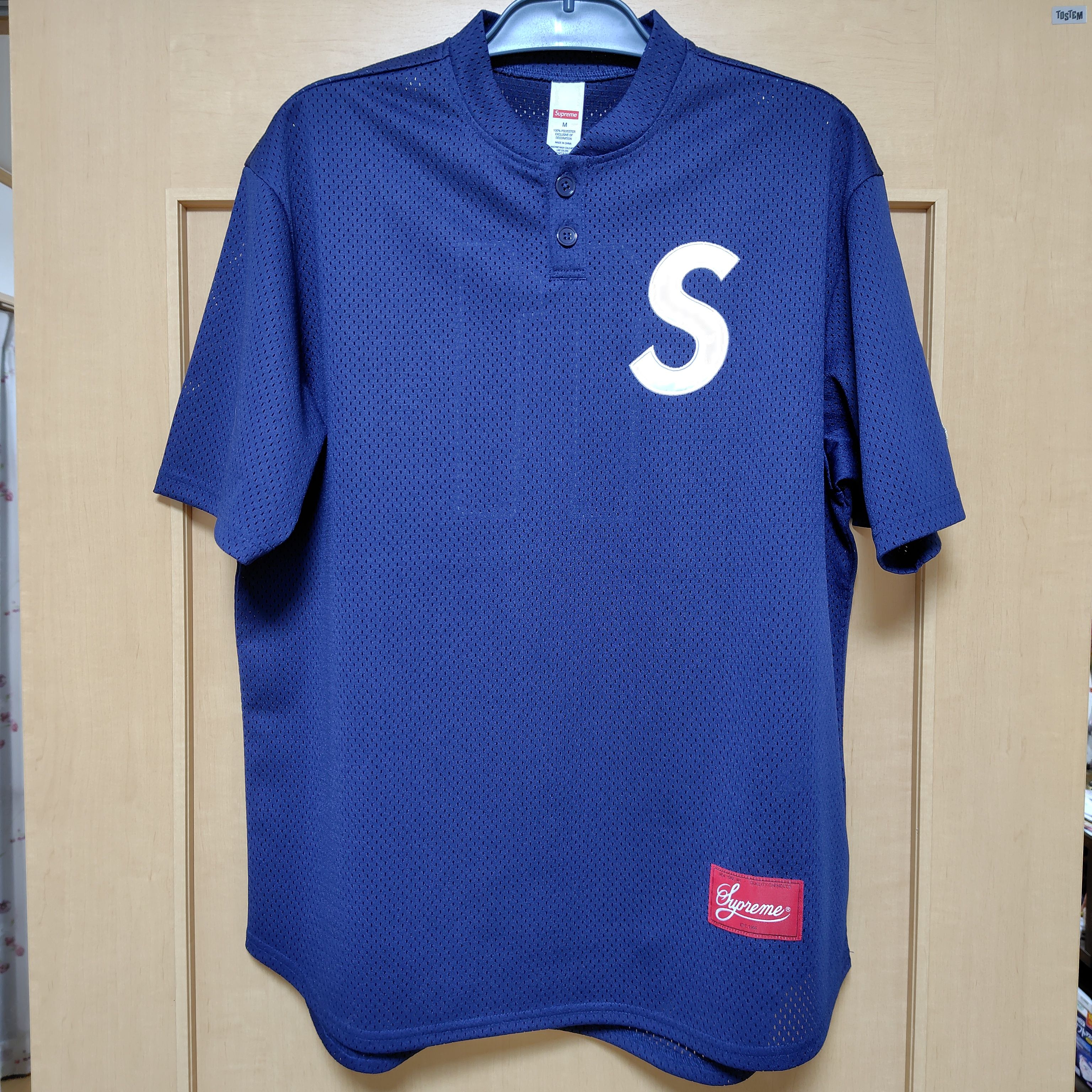 シュプリーム エス ロゴ ベースボール ヘンリー "ネイビー"