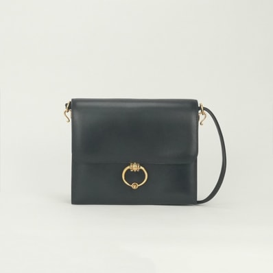 エルメス HERMES セクアナ22 セクアナ 22 バッグ ショルダーバッグ ボックスカーフ ノワール Noir ブラック Black 黒 ゴールド金具