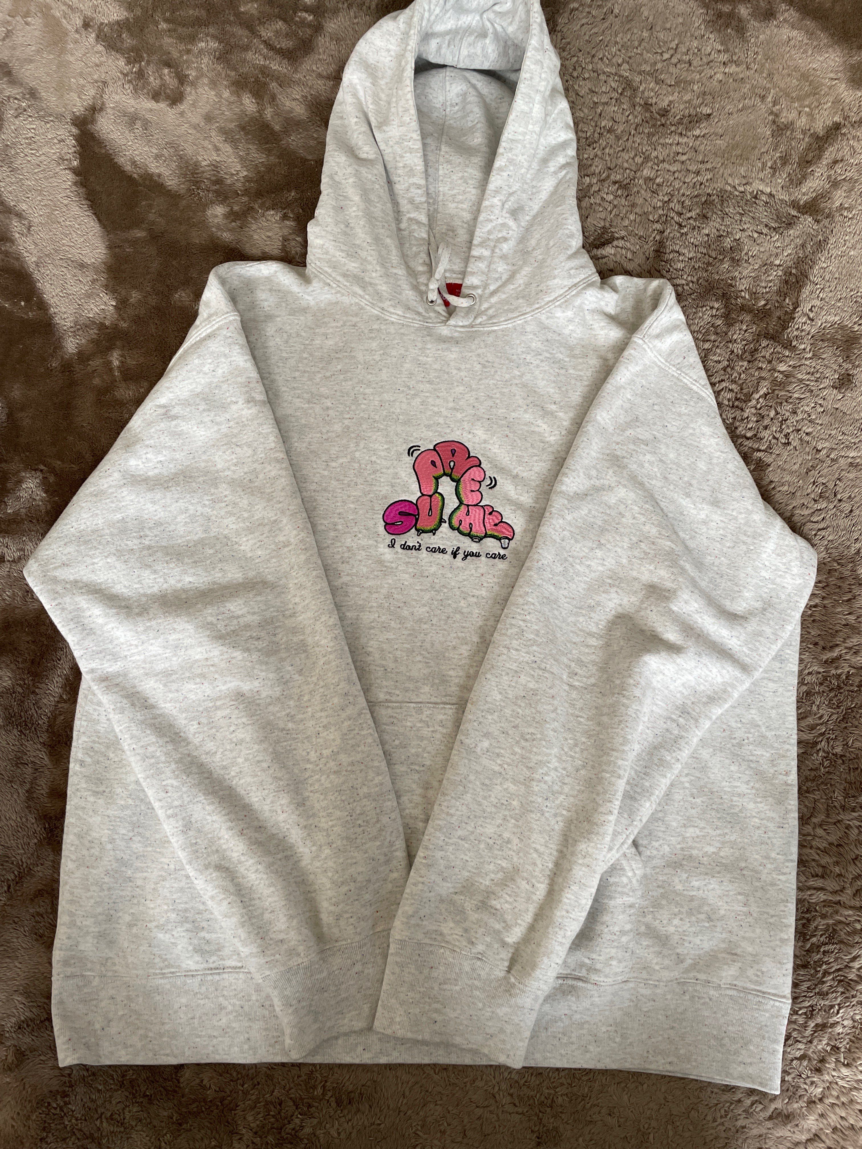 Supreme Don't Care Hooded Sweatshirt "Grey"