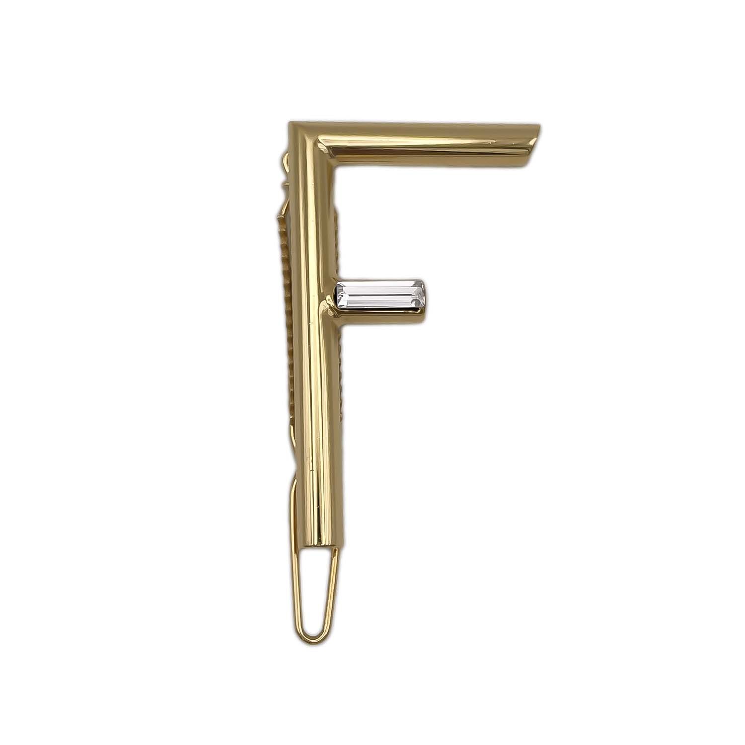 FENDI フェンディ ヘアクリップ ピン FendiFirst ヘアアクセサリー 髪留め ラインストーン TU ゴールド レディース 【中古】