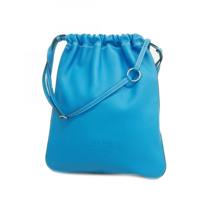 【6db1730】エルメス リュック・デイパック ブリダド エバーカラー ブルーザンジバル シルバー金具 D刻印 2wayバッグ【中古】メンズ レディース ユニセックス