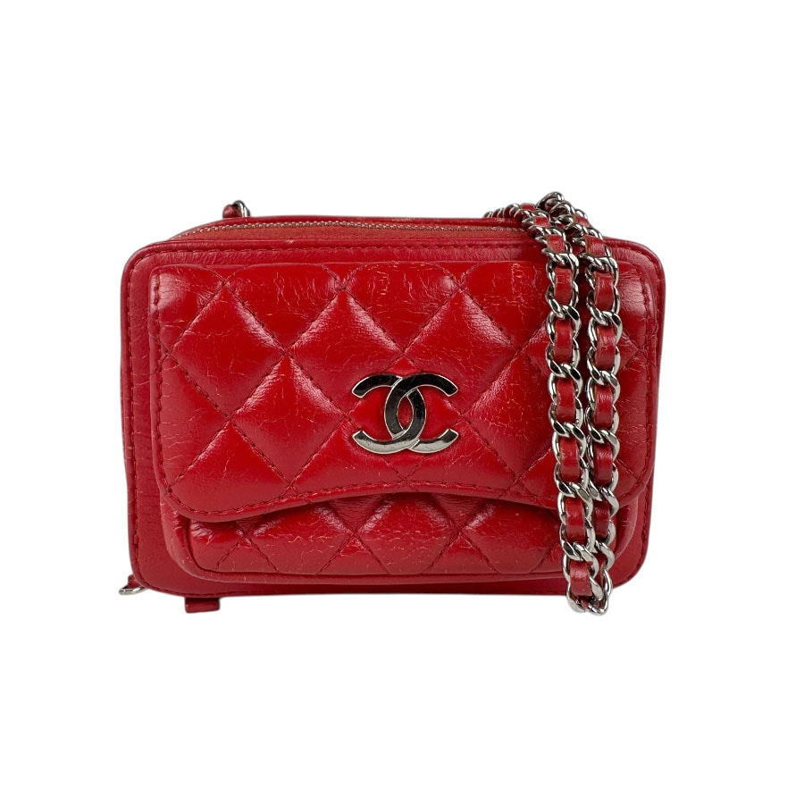 CHANEL シャネル ショルダーバッグ レッド 14060 レディース【中古】 z5107 やや傷や汚れあり】シャネル CHANEL ショルダーバッグ レザー レッド