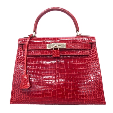 【6kd3885-g】エルメス ハンドバッグ ケリー28 ポロサス ブレイズ シルバー金具 □K刻印【中古】レディース