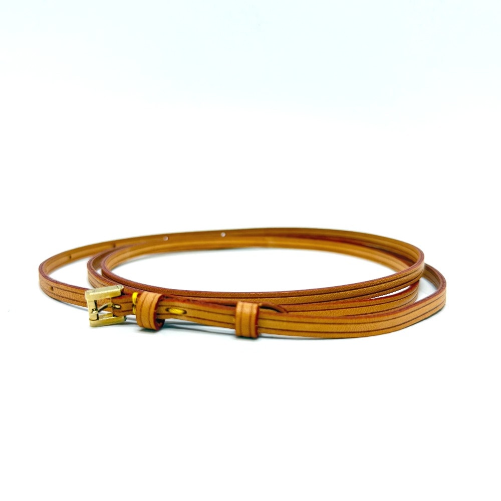 ルイヴィトン LOUIS VUITTON ウォーカー ポシェット ウォレット用 ショルダーストラップ ヌメ革 ベージュ 新品同様
