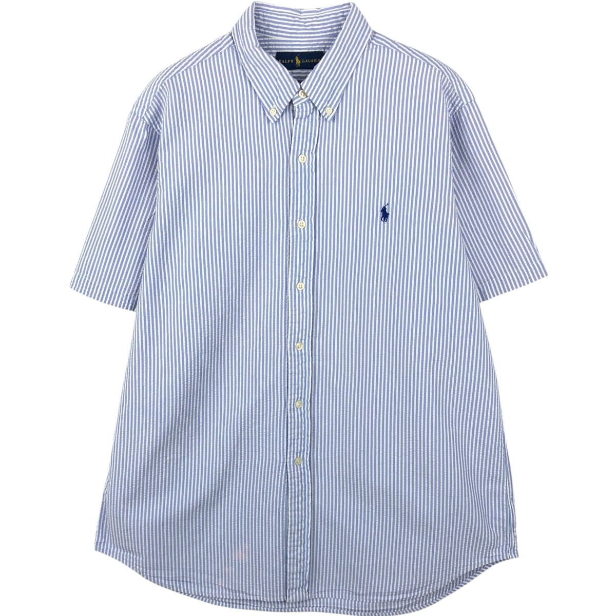 古着 ラルフローレン Ralph Lauren RALPH LAUREN 半袖 ボタンダウン ストライプシャツ メンズXL相当/eaa660136