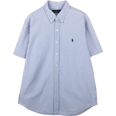 古着 ラルフローレン Ralph Lauren RALPH LAUREN 半袖 ボタンダウン ストライプシャツ メンズXL相当/eaa660136