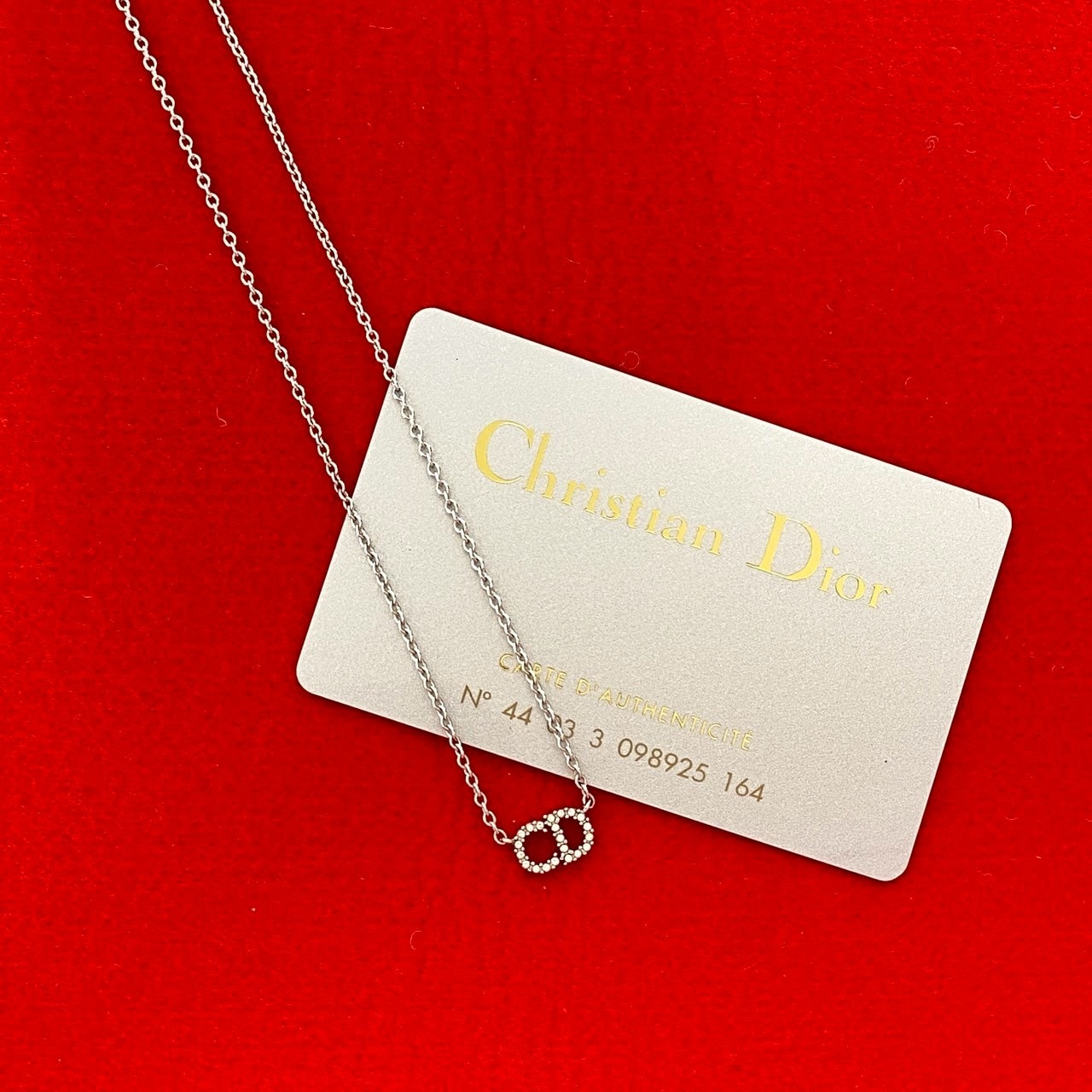 Christian Dior ディオール CD ロゴ 合金 メッキ ネックレス シルバー
 99862