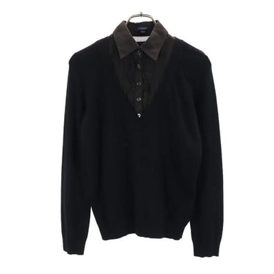 BURBERRY LONDON バーバリーロンドン 長袖 レイヤード セーター 1 ブラック ニット