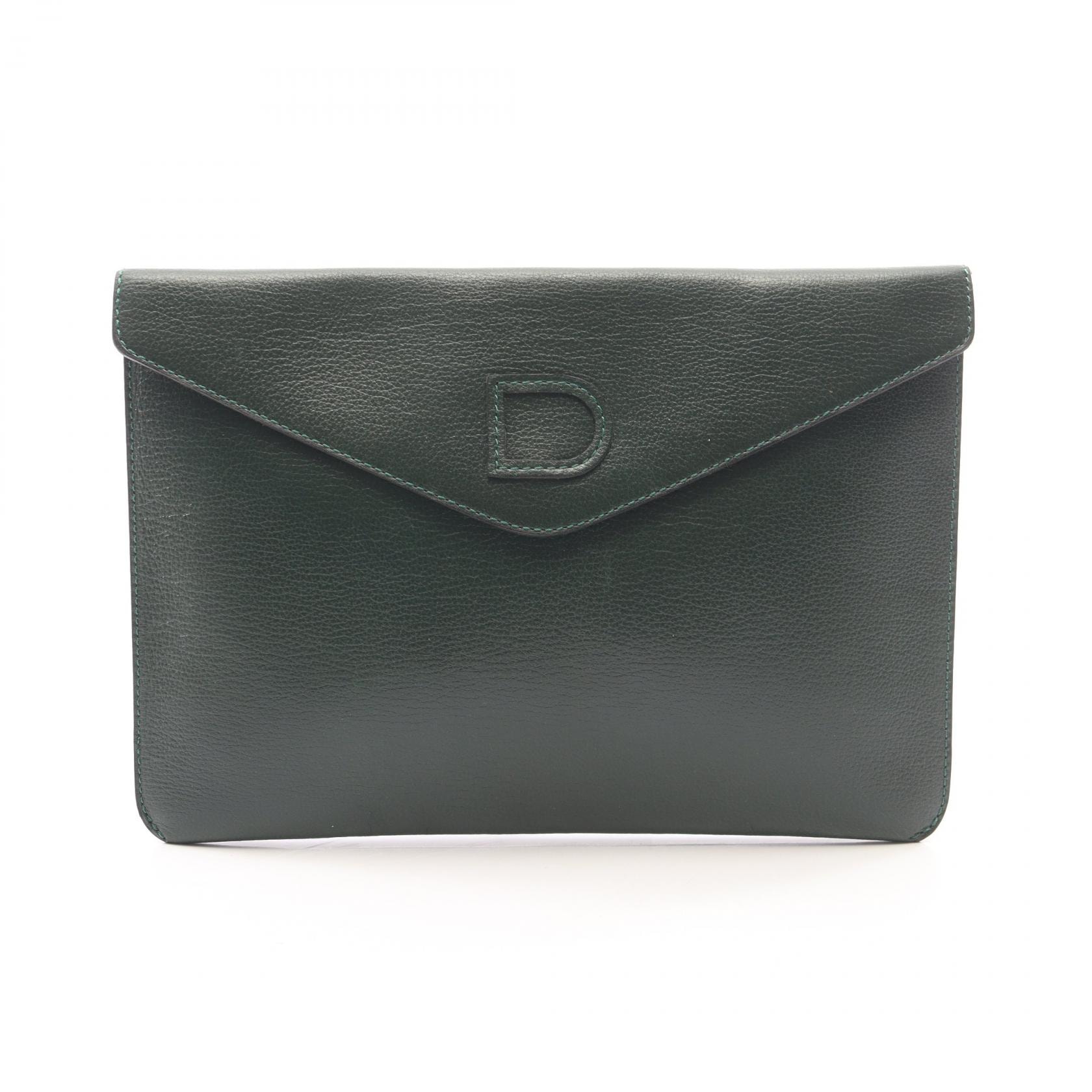 デルヴォー Delvaux セカンドバッグ クラッチバッグ バッグ レザー レディース グリーン系 【中古】
