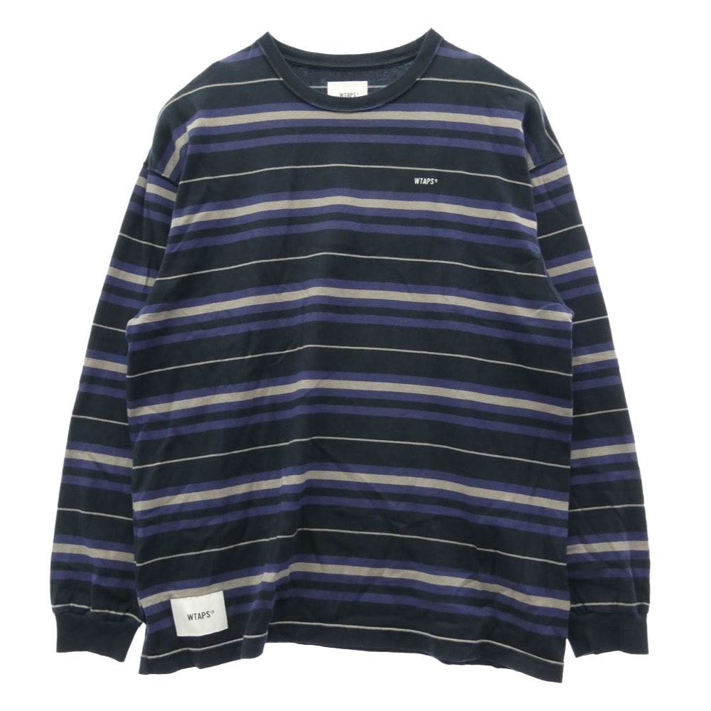 WTAPS ダブルタップス 23SS 231ATDT-CSM21 BDY LS COTTON TEXTILE SIGN ボーダー  Tシャツ ロンT 長袖カットソー マルチカラー系 2【中古】