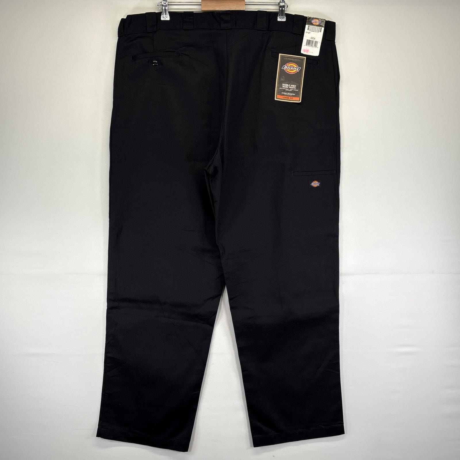 古着 デッドストック ディッキーズ Dickies パンツ ワークパンツ ダブルニー ワンポイントロゴ 大きいサイズ w48 L34  ブラック系 メンズ