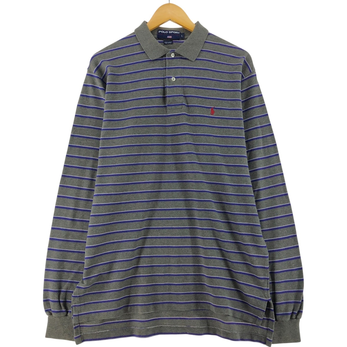 古着 90年代 ラルフローレン Ralph Lauren POLO SPORT ポロスポーツ 長袖 ボーダー ポロシャツ メンズL相当/eaa528828