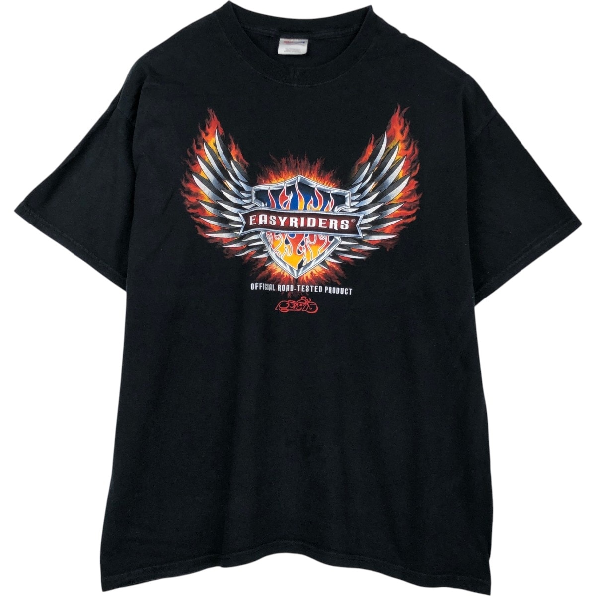 古着 ヘインズ Hanes HEAVYWEIGHT ファイヤーパターン EASYRIDERS モーターサイクル バイクTシャツ メンズXL相当/eaa657354