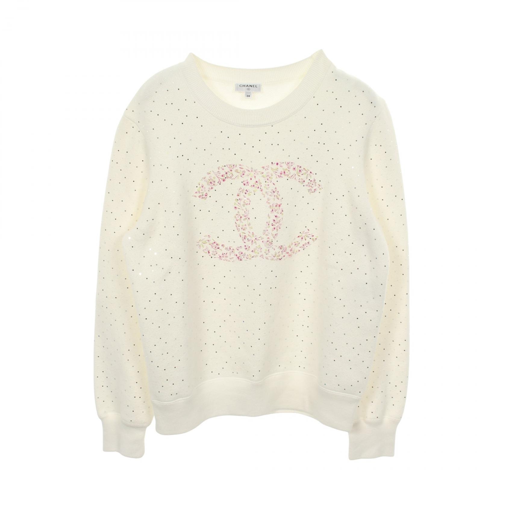 シャネル CHANEL ココマーク ラメ スウェット 衣料品 トップス コットン レディース ホワイト系 P70460K10041 【中古】