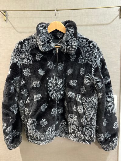 Supreme Bandana Faux Fur Bomber Jacket "Black"