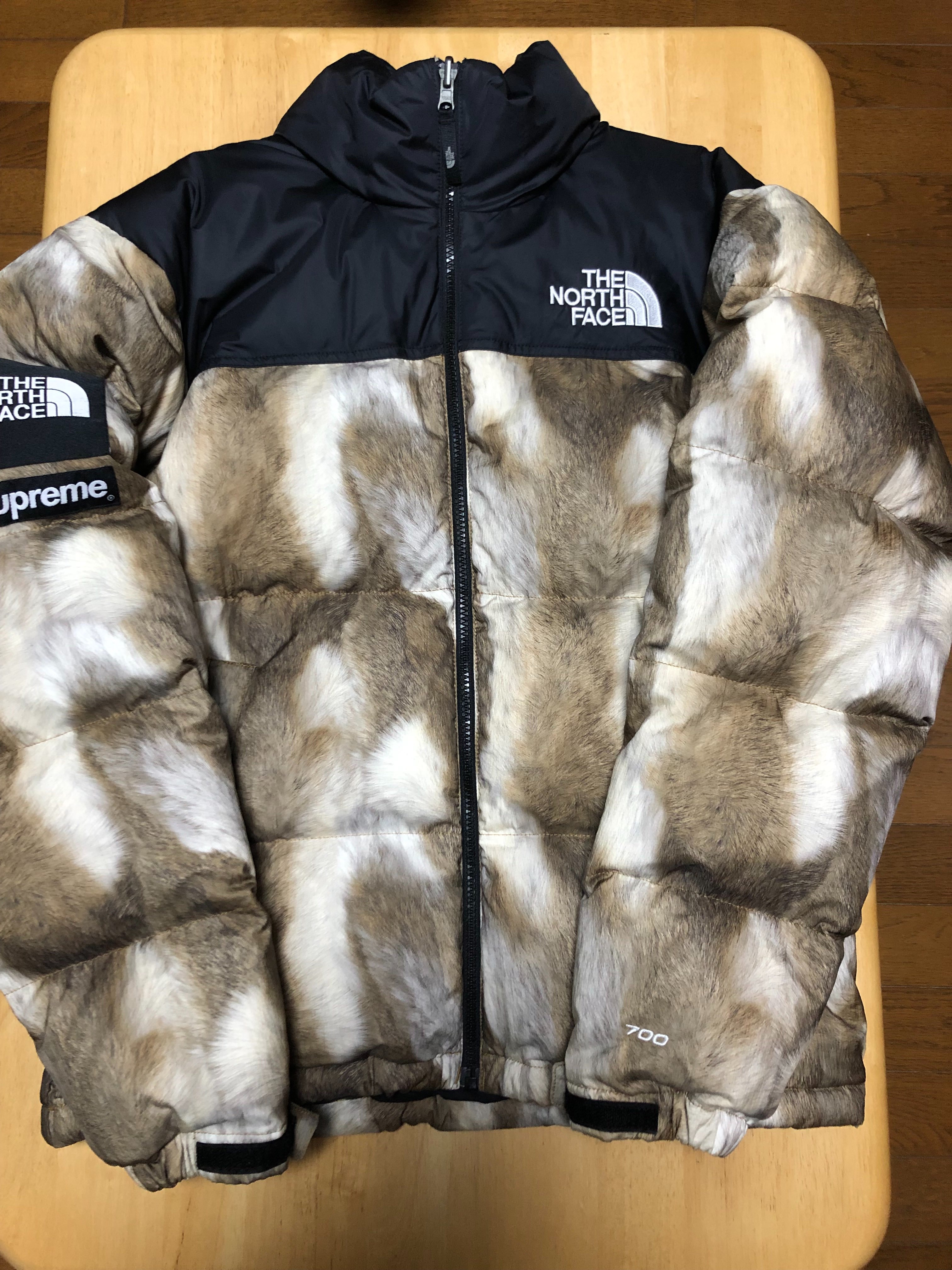 Supreme x The North Face Fur Print Nuptse Jacket "Brown"