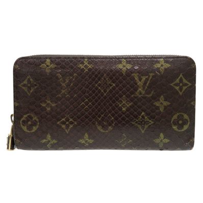 Louis Vuitton Zippy Wallet Padlock Monogram Python Leather "Brown"