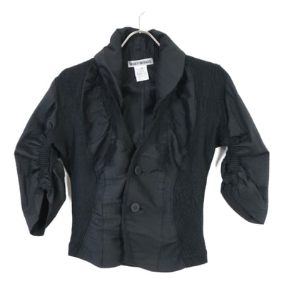 イッセイミヤケ ブラック 3Dスチーム ストレッチ 切替 テーラードジャケット 2