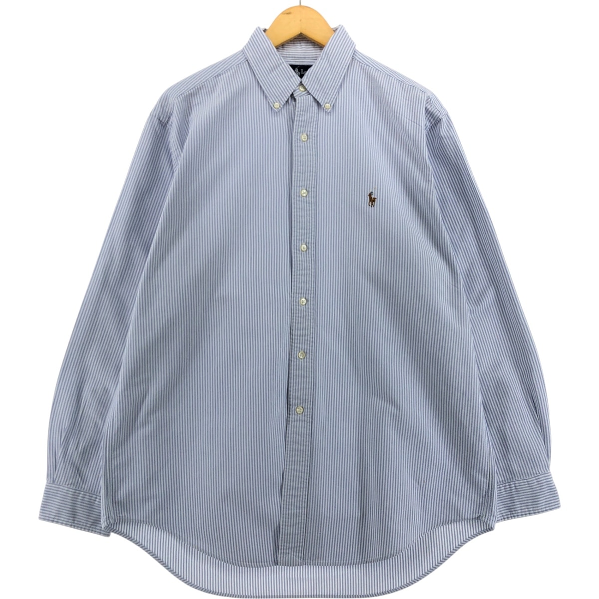 古着 ラルフローレン Ralph Lauren YARMOUTH 長袖 ボタンダウンストライプシャツ メンズL相当/eaa521475