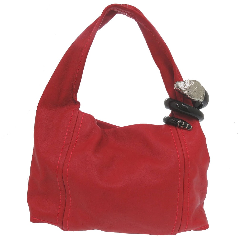 ジミーチュウ  サバ ホーボーバッグ スネイク   レザー  レッ