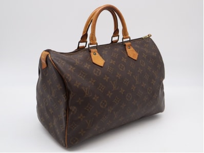 LOUIS VUITTON ルイ・ヴィトン モノグラム スピーディ35 M41107 ハンドバッグ ブラウン コーティングキャンバス レザー レディース