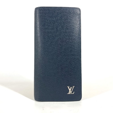 ルイヴィトン LOUIS VUITTON ポルトフォイユ・ブラザ M30292 タイガ ロングウォレット 2つ折り 長財布 タイガレザー ネイビー