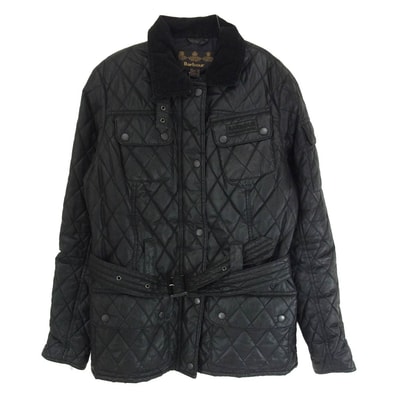 Barbour バブアー ジャケット carbon international quilt レディース カーボン インターナショナル キルト ジャケット ブラック系 UK12【中古】