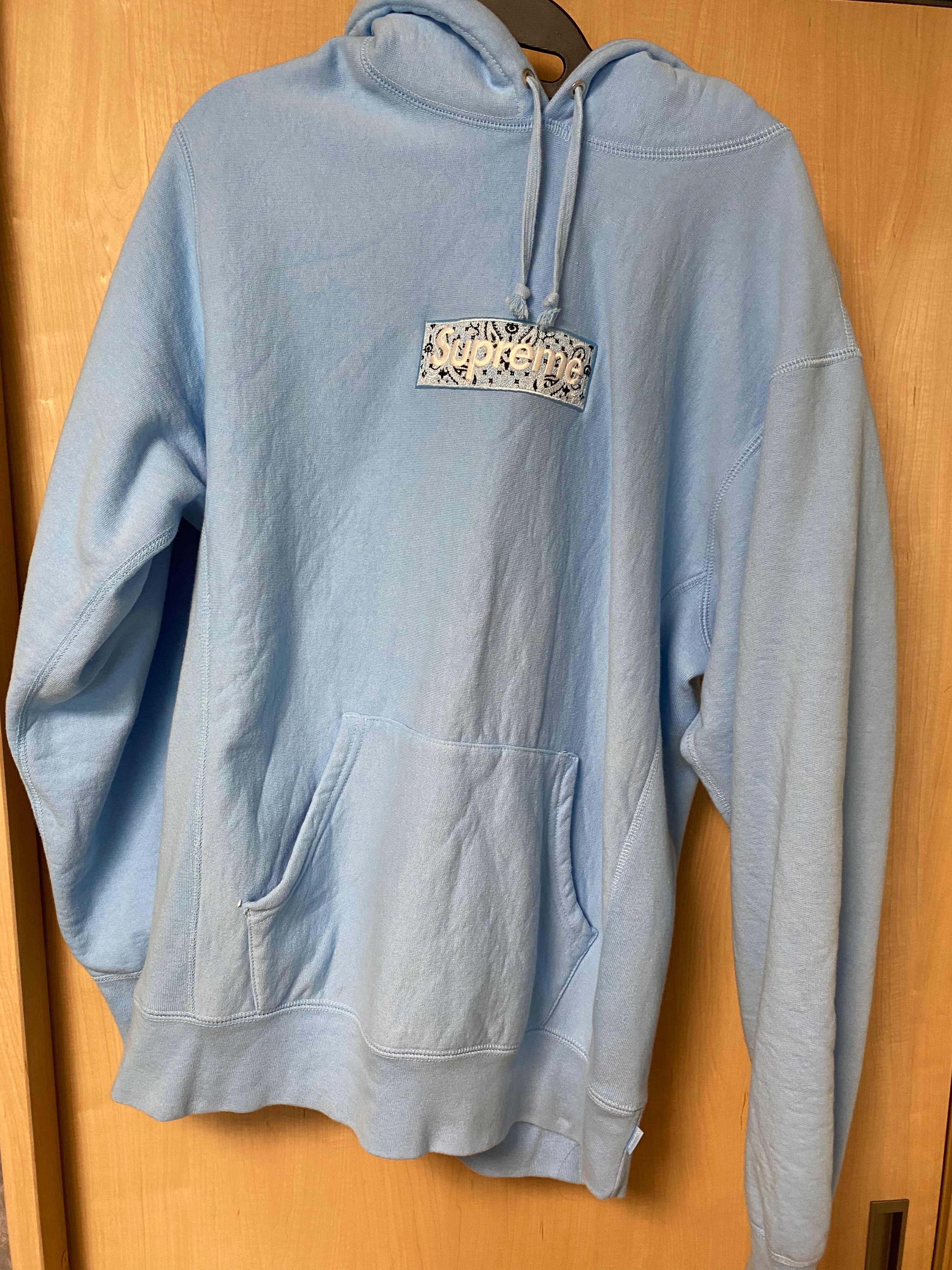 Supreme Bandana Box Logo Hooded Sweatshirt "Blue"