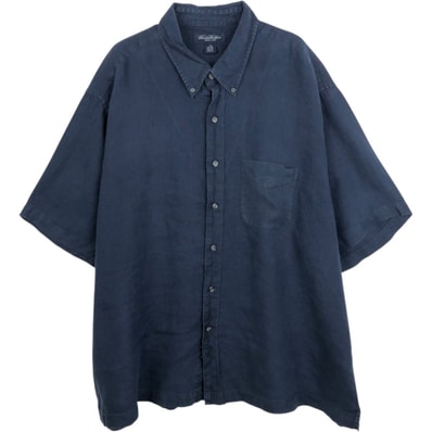 古着 ブルックスブラザーズ Brooks Brothers IRISH LINEN 半袖 リネン ボタンダウンシャツ メンズXL相当/eaa668173