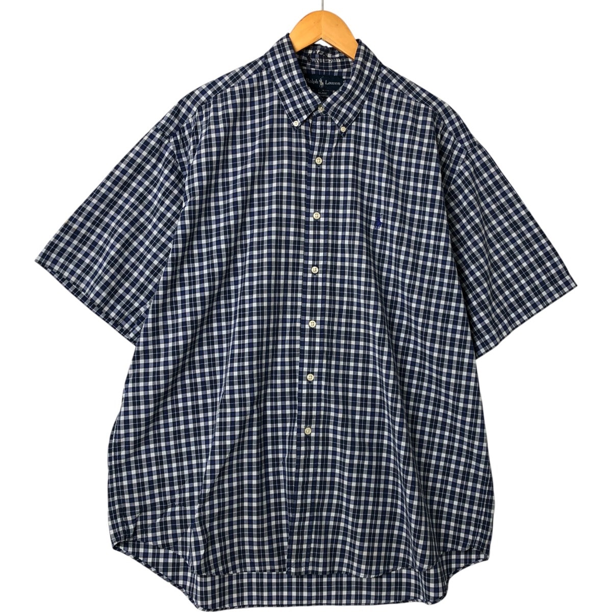 古着 ラルフローレン Ralph Lauren BLAKE 半袖 ボタンダウン チェックシャツ メンズXL相当/eaa550508