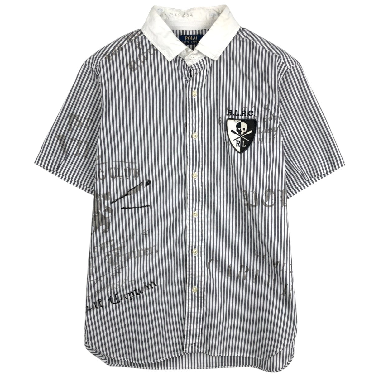 古着 ラルフローレン Ralph Lauren POLO RALPH LAUREN 半袖 ストライプシャツ メンズM相当/eaa665089