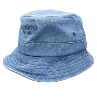 Supreme シュプリーム 24AW Classic Logo Crusher クラシック ロゴ クラッシャー バケットハット 帽子 インディゴブルー系 M/L【中古】