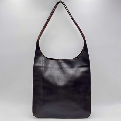 GUCCI(グッチ)レザー ワンショルダーバッグ ホーボーバッグ ダークブラウン 本革 肩掛け シンプル メンズ レディース 001.3191【中古】