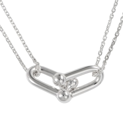 TIFFANY&Co. ティファニー ハードウェア ダブル リンク ペンダント ネックレス スターリングシルバー シルバー【中古】
