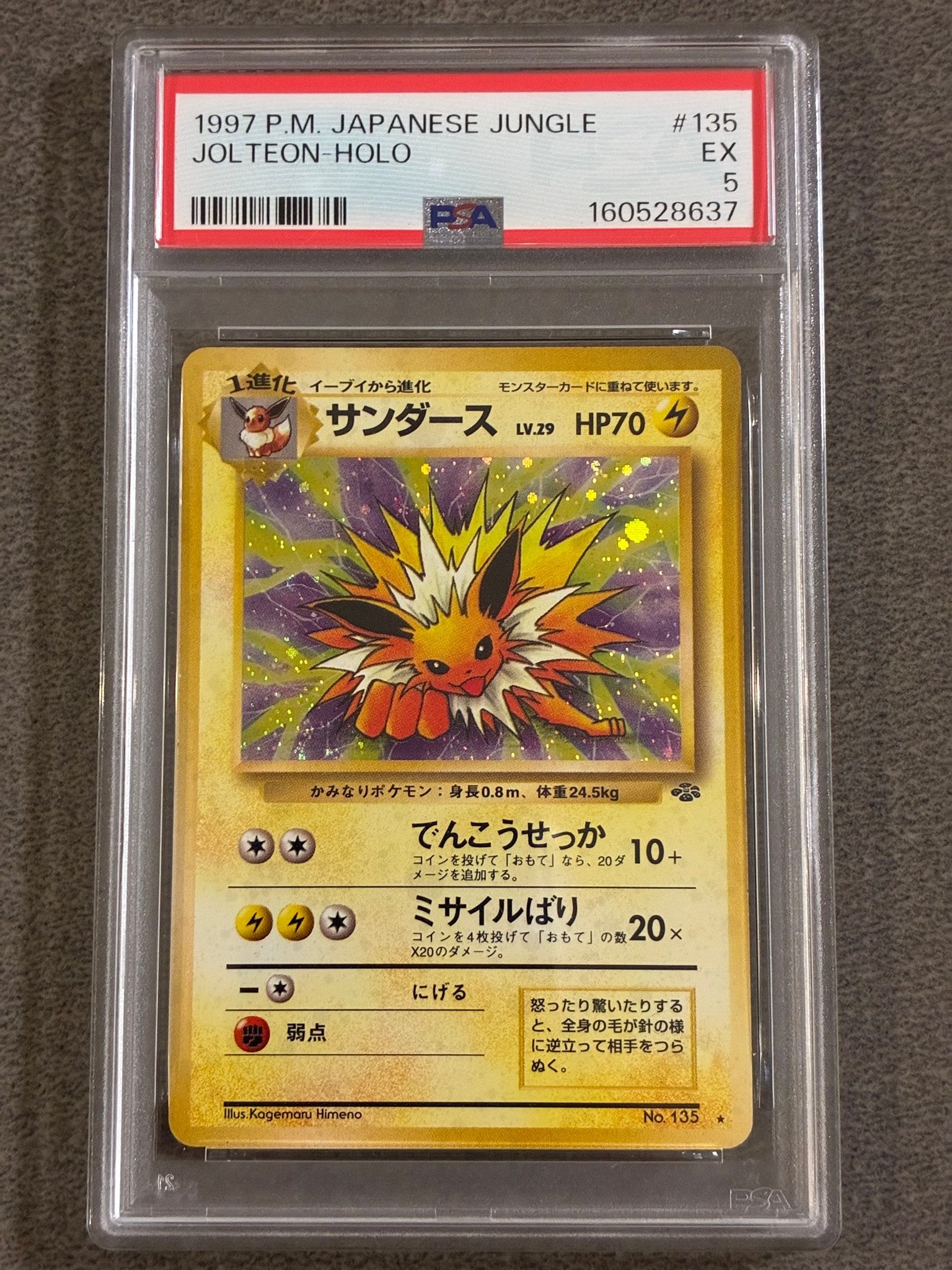 サンダース R: 旧裏 [PMCG2 No.135](拡張パック「ポケモンジャングル