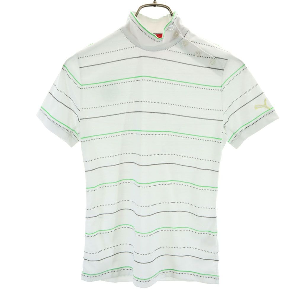 PUMA プーマ ボーダー柄 ゴルフ 半袖 Tシャツ L ホワイト
