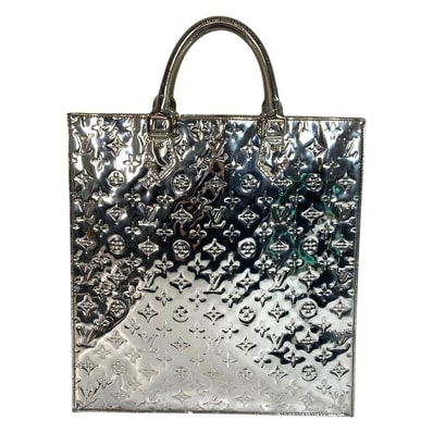ルイヴィトン LOUIS VUITTON サックプラ M40269 モノグラムミロワール カバン トートバッグ 縦型 ハンドバッグ レザー アルジャン シルバー