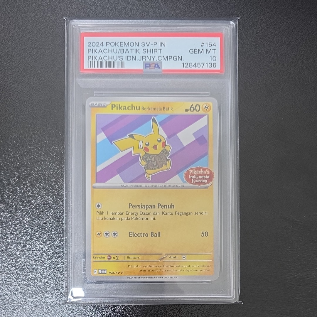 2024 ポケモン SV-P イン ピカチュウ/バティックシャツ #154 PSA10鑑定済〕バティックシャツのピカチュウ(ネイティオ柄)【P】{154/SV-P}
