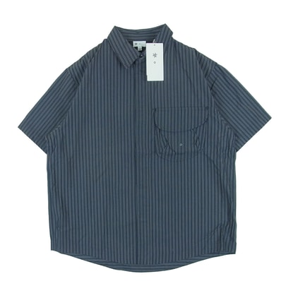 Goldwin ゴールドウィン 26SS GZ56105 Reflective Striped Shirt レトロ リフレクティブ ショート スリーブ 半袖 シャツ チャコール系 DEEP CHARCOAL M 2【極上美品】【中古】