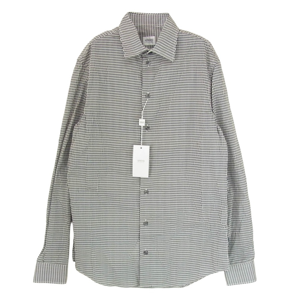 ARMANI COLLEZIONI アルマーニコレッツォーニ 長袖シャツ チェック柄 長袖 シャツ ブラック系 XS【極上美品】【中古】