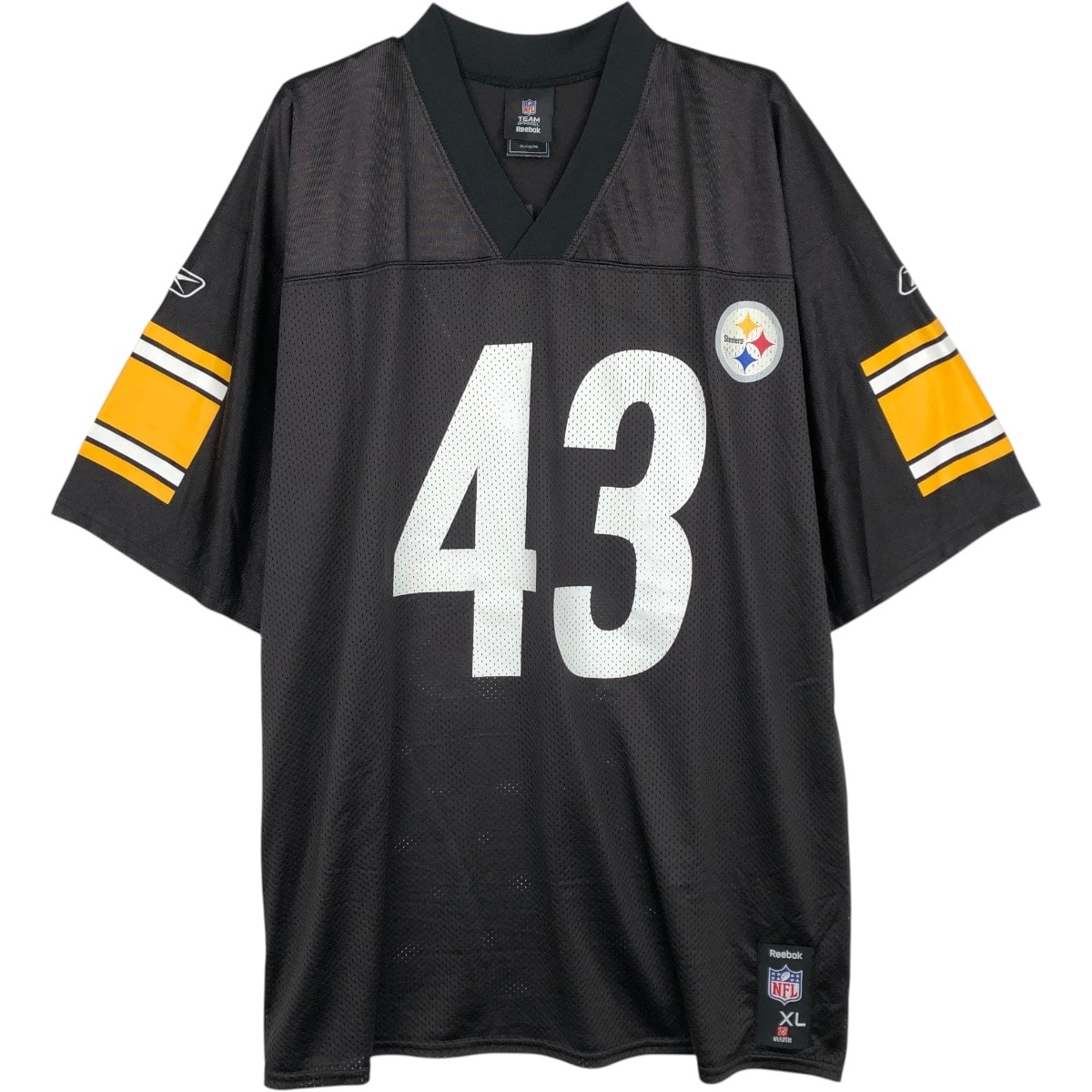 古着 リーボック Reebok NFL PITTSBURGH STEELERS ピッツバーグスティーラーズ Vネック メッシュ ゲームシャツ フットボールシャツ メンズXL相当/eaa657356