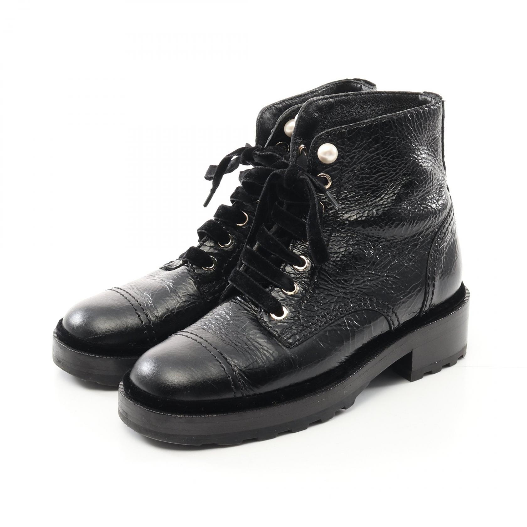 シャネル CHANEL ココマーク ブーツ 靴 レザー レディース ブラック系 【中古】