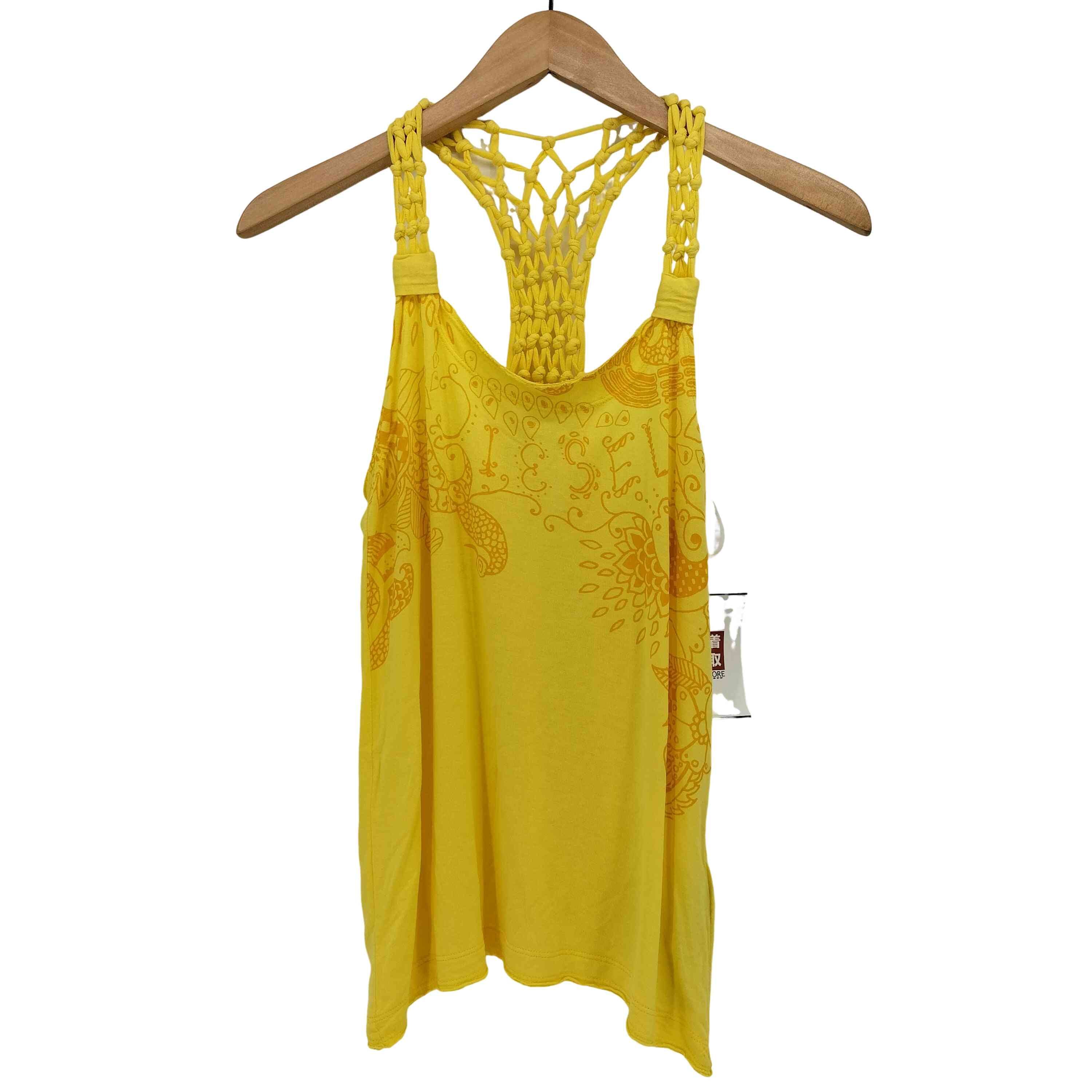 00s Y2K クロシェ編み 切替 レーヨン タンクトップ【1139667516919】