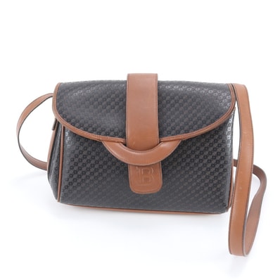 ■美品 バリー ショルダーバッグ レザー×コーティングキャンバス