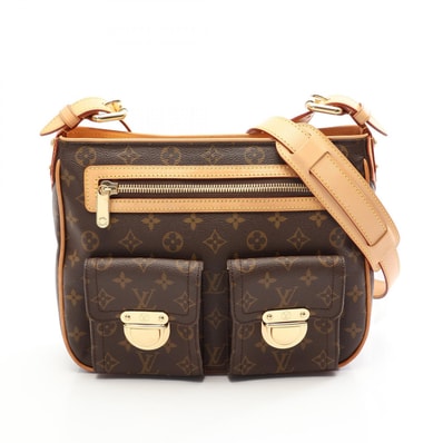 ルイ・ヴィトン LOUIS VUITTON ハドソンGM ショルダーバッグ バッグ PVCコーティングキャンバス レザー モノグラム レディース ブラウン系 M40045 【中古】